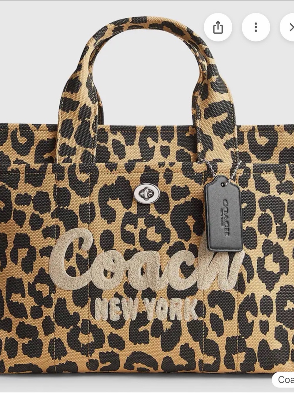 Coach Leopard-Print Canvas Tote Bag - Tan & Black